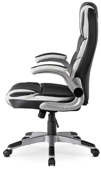 Vintino kancelárska otočná kožená stolička RONALD čierna