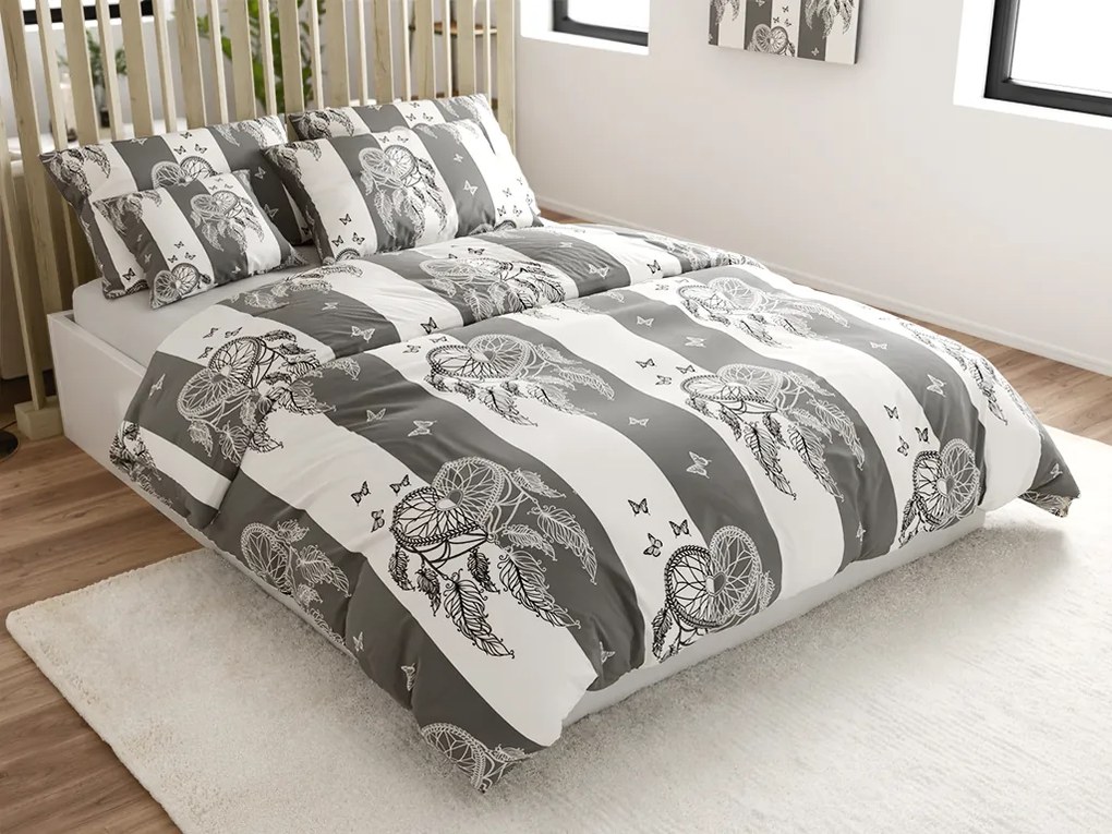 Bavlnené obliečky TIRLAN sivo-biele Rozmer obliečky: 70 x 90 cm | 140 x 200 cm