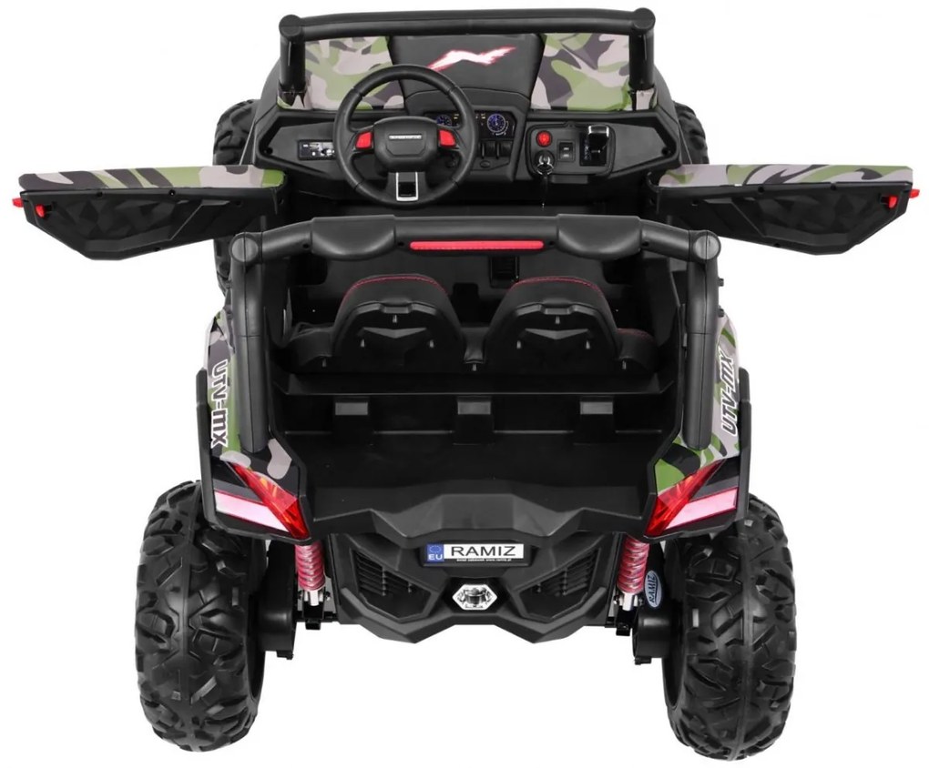 RAMIZ ELEKTRICKÁ AUTÍČKO JEEP UTV - XMX - CAMO- 4X4 - 4x45W - 2 x 12V/7Ah - 2023