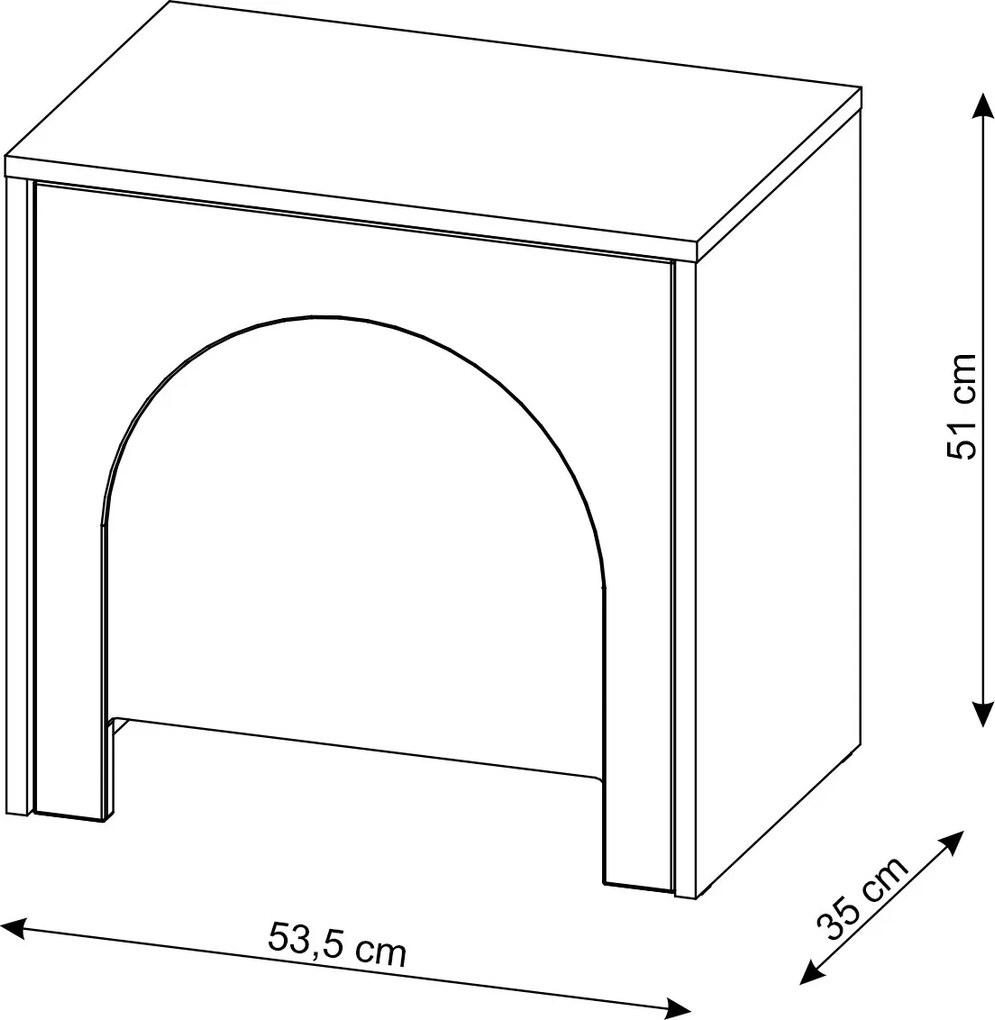 Nočný stolík Arco 50 cm biela
