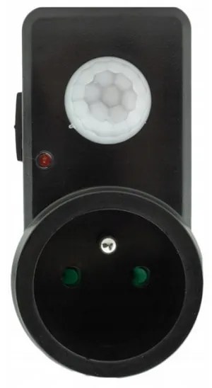 ECOLIGHT LED pohybový a súmrakový senzor do zásuvky - čierny