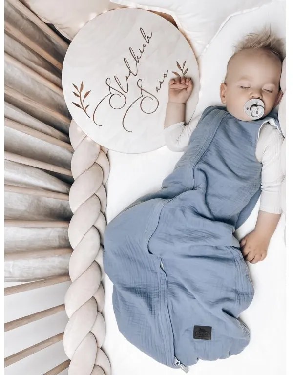 Obojstranný ľahký mušelínový spací vak Petrol 4 – 24 mesiacov M