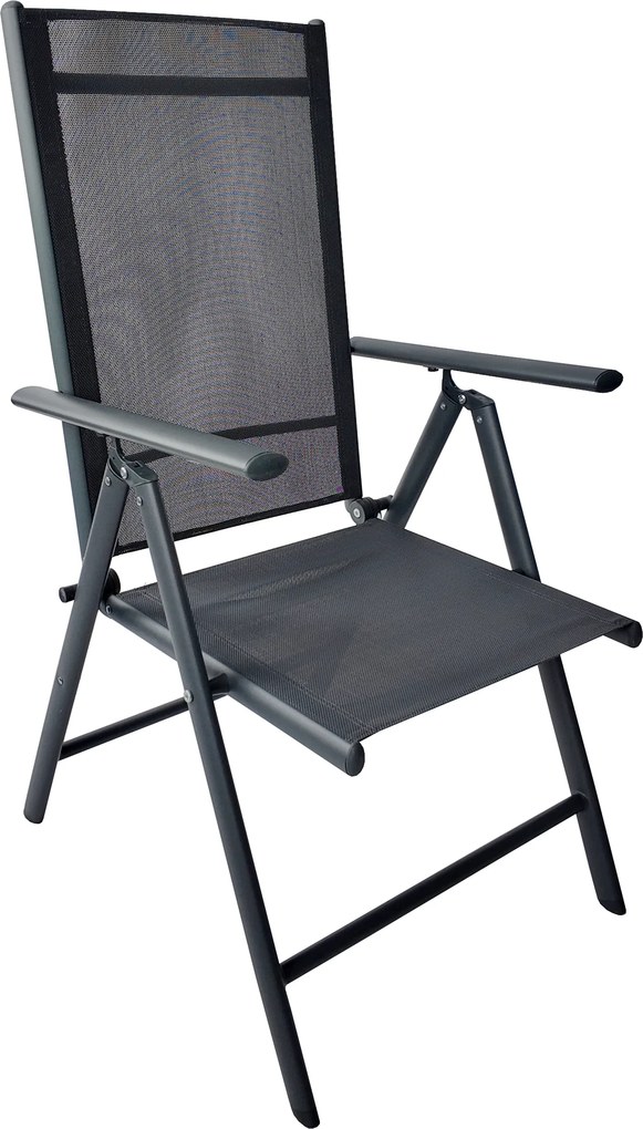 TRENDIE Záhradné stoličky s polohovateľným operadlom sada 2ks sivé