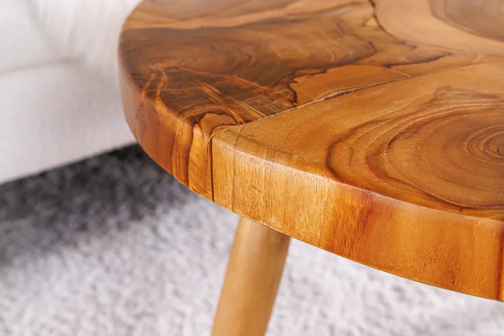 Konferenčný stolík MOSAIK Ø 60cm teakové drevo