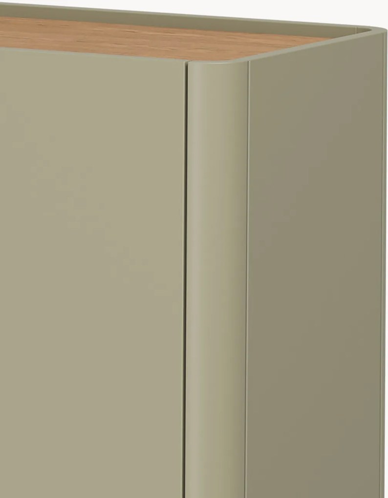 Komoda Elivo 200 cm štvordverová na nožičkách - eukalyptus / dub baltic dune