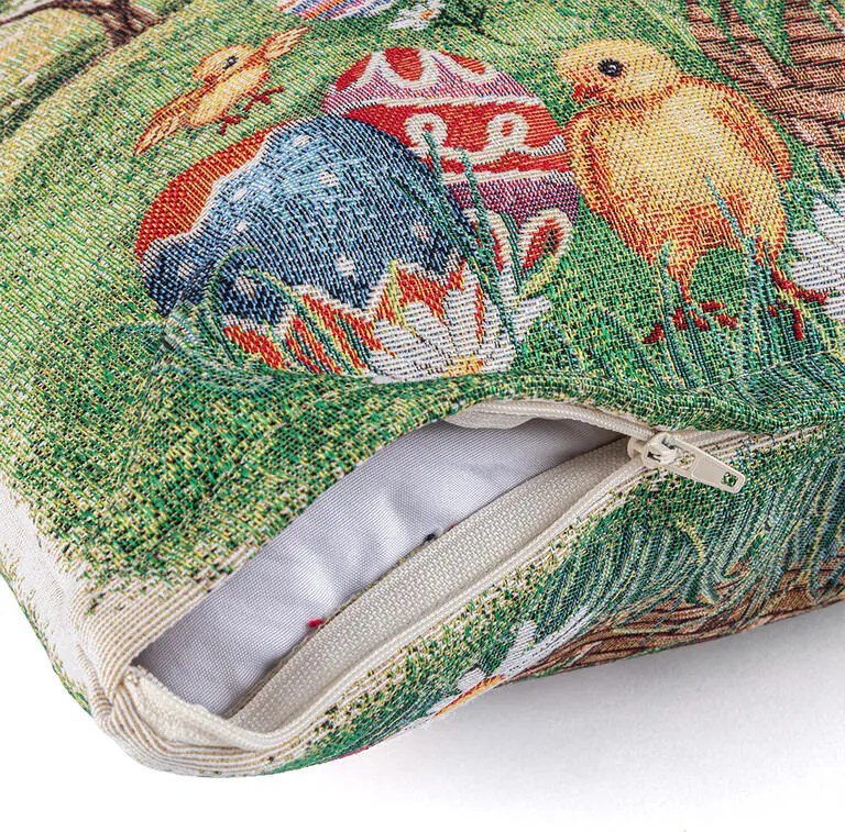 Gobelínová obliečka na vankúšik KURIATKA 45 x 45 cm