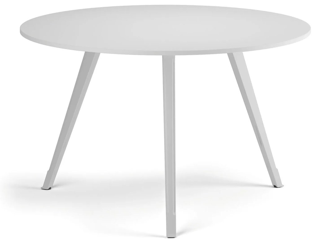 Konferenčný stôl PRIMO ZEN, priemer 120 cm, biela podnož, biela