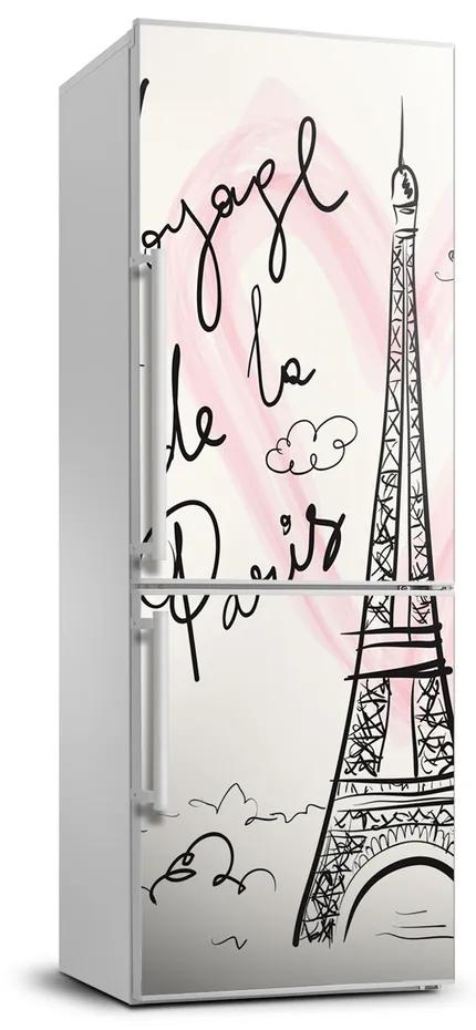 Nálepka tapeta na chladničku Eiffelova veža Paríž FridgeStick-70x190-f-83608370