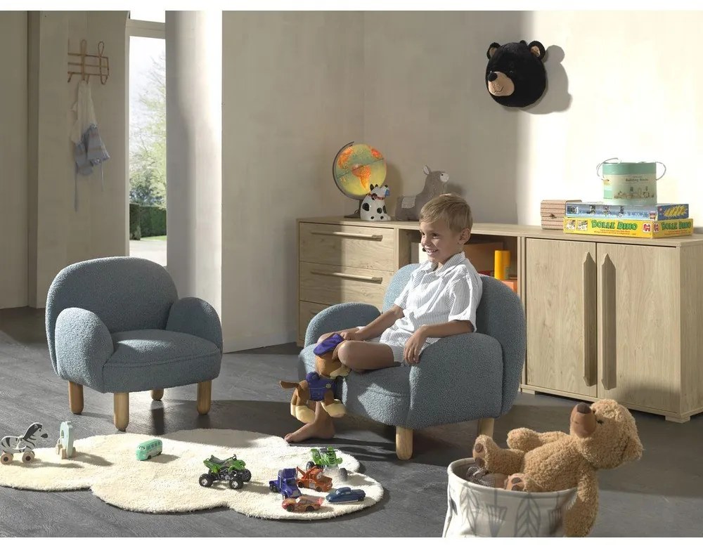 Modré detské kresielko z textílie buklé Rocky – Vipack