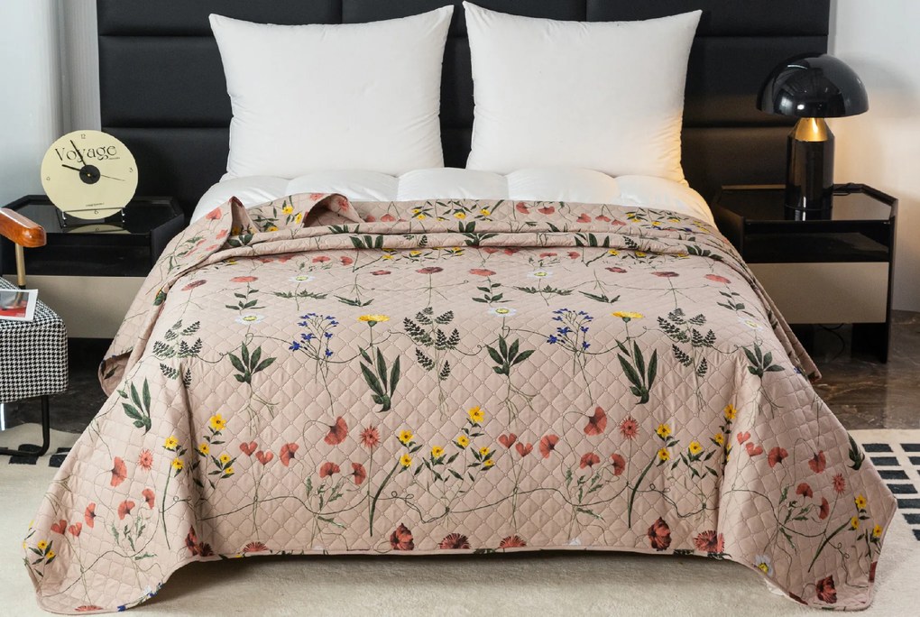 Prehoz na posteľ HERBAR béžový Rozmer: 220 x 240 cm