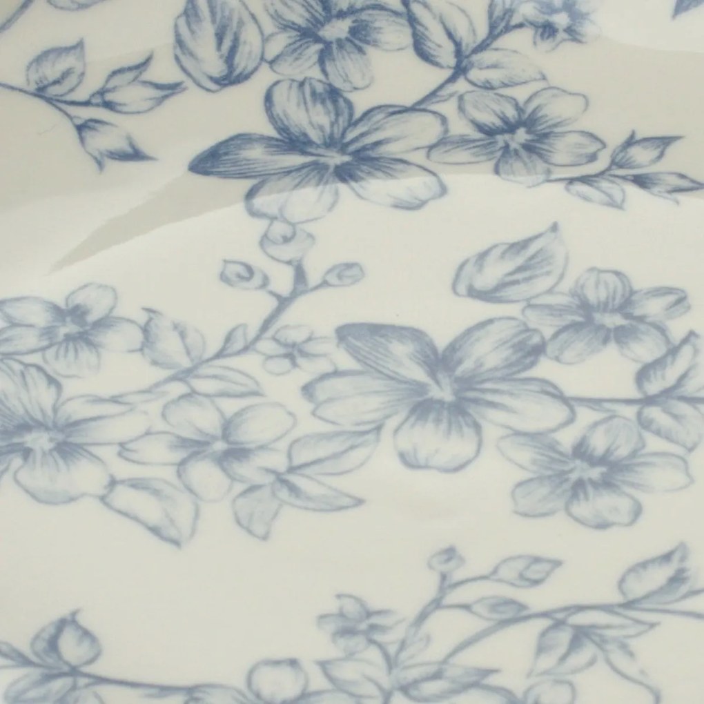 Súprava 6 hlbokých tanierov Nežné kvety 20 cm, modrá