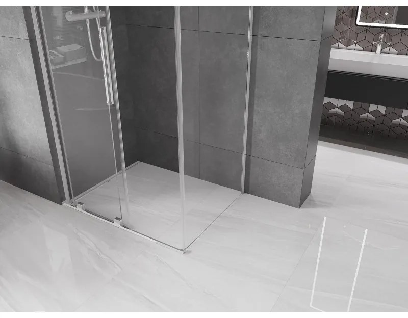 Mexen Velar L, sprchový kút s posuvnými dverami 110 x 120 cm, 8mm číre sklo, chrómová, 871-110-120-03-01