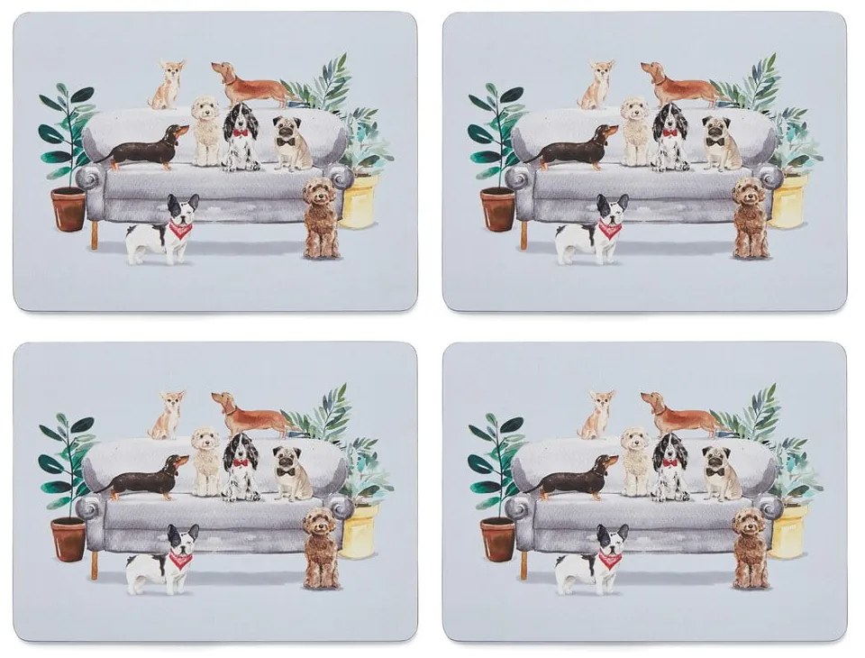 Korkové prestieranie 4 ks 21.5x29 cm Curious Dogs - Cooksmart ®