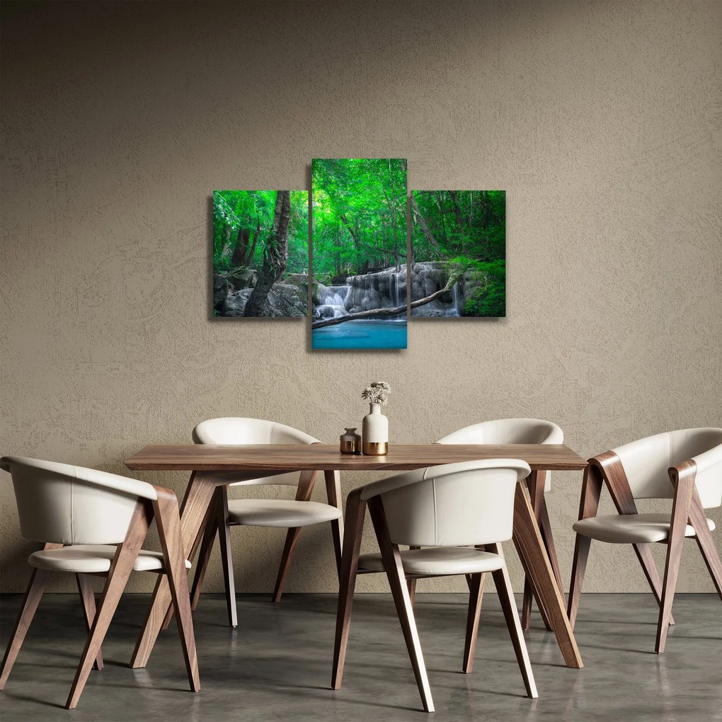Obraz - Vodopád Erawan, Kanchanaburi, Thajsko (90x60 cm)