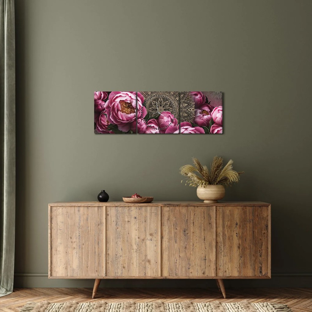 Obraz - Harmónia (s hodinami) (90x30 cm)