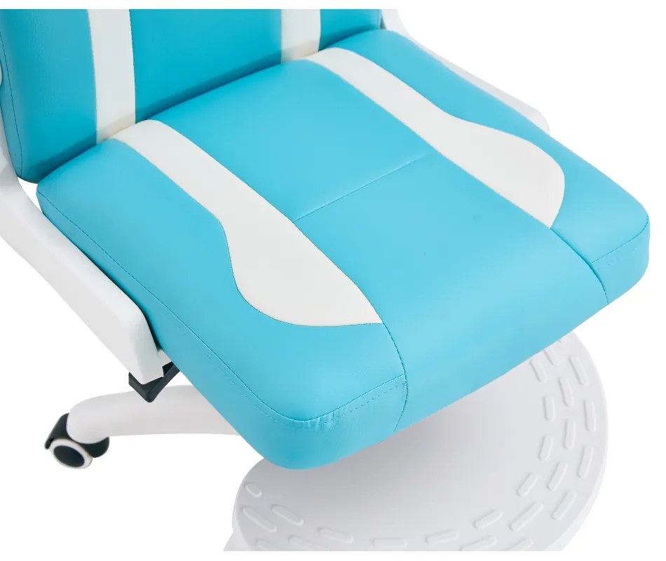 Kondela Otočná stolička s podnožou, modrá/biela, RAMIL