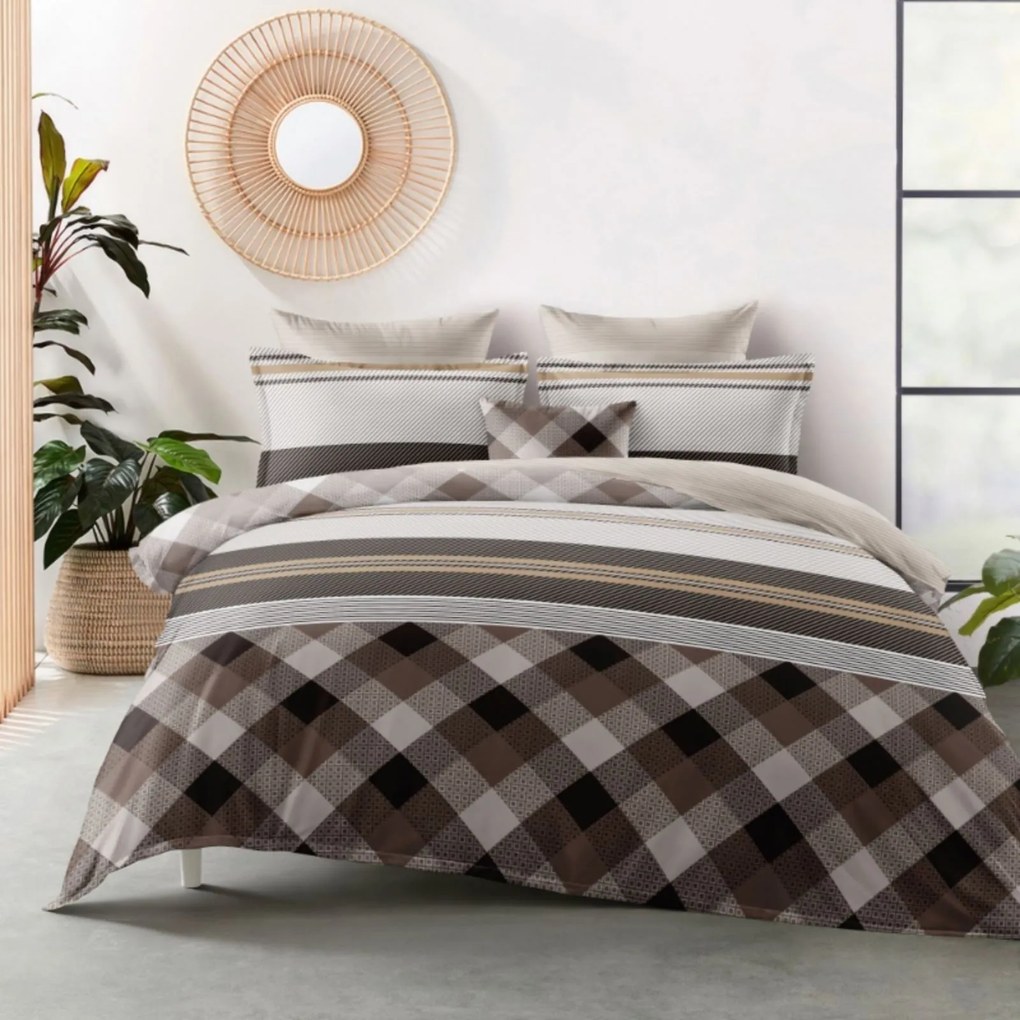 3 dielne Flanelové obliečky polycotton Aron 200x140cm+90x70cm TiaHome