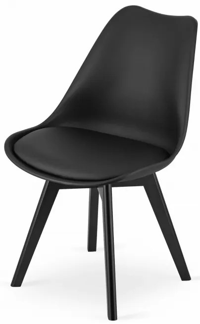 Set troch jedálenských stoličiek MARK čierny - čierne nohy (3 ks)