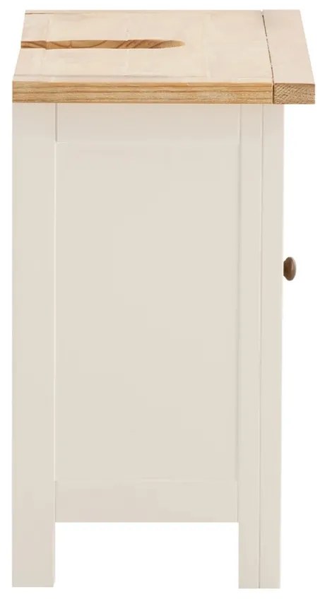 furniture-nabytek.cz - Masivní spodní skříňka pod dřez Capera z borovice a MDF, lakovaná, bílá/hnědá – 70×35×60 cm