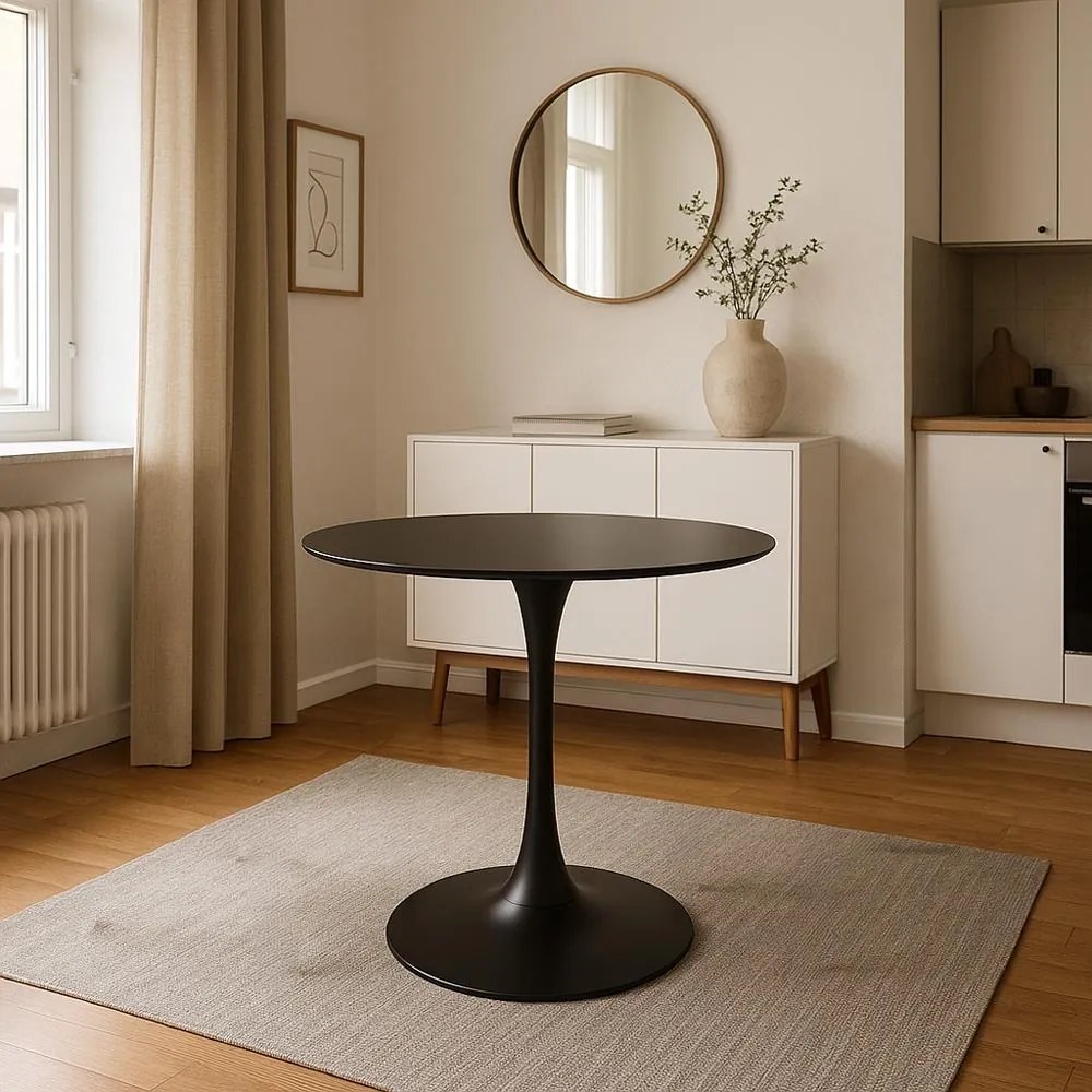 Jedálenský stôl AVENBERG ORBIS Ø80 čierny