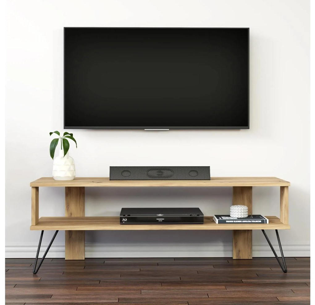 TV stolík/skrinka Dual (dub). Akcia -20%. Vlastná spoľahlivá doprava až k Vám domov. 1107983