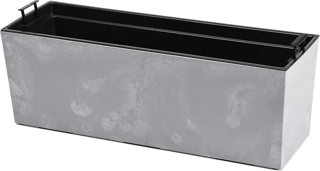 PLASTOVÝ KVETINÁČ BOUQUET 19X56 CM IMITÁCIA BETÓNU SIVÁ