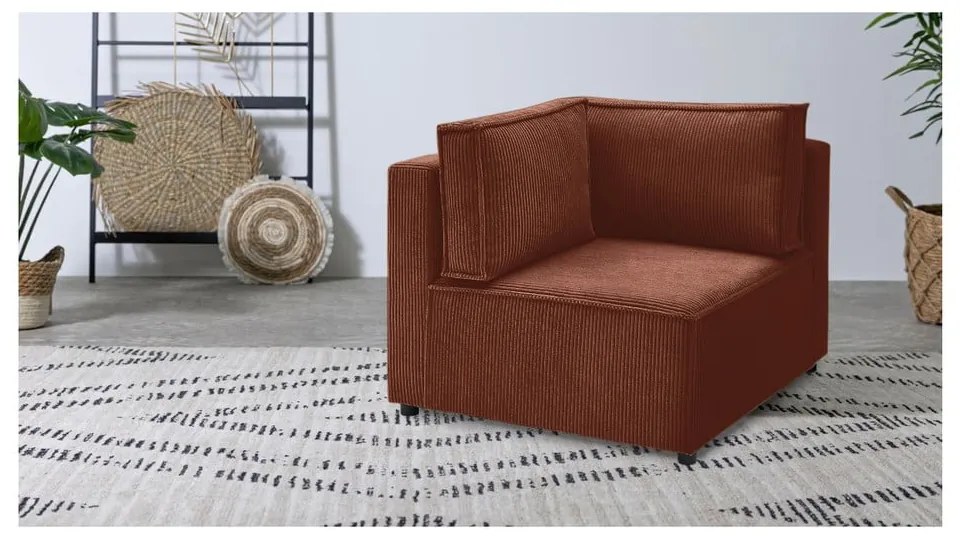 Menčestrový modul pohovky v tehlovej farbe (variabilný) Nihad modular – Bobochic Paris