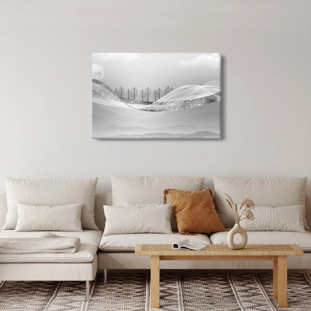 Obraz - Strieborná krajina (90x60 cm)