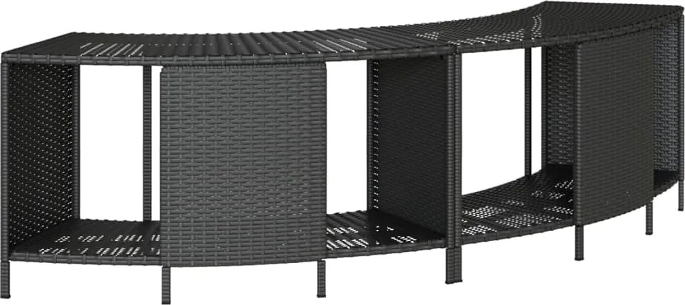 vidaXL Úložné police pre vírivku 2 ks čierne polyratan