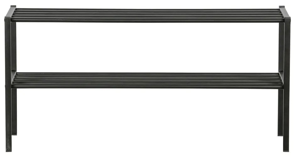 Čierna kovová polica na topánky WOOOD Ferro