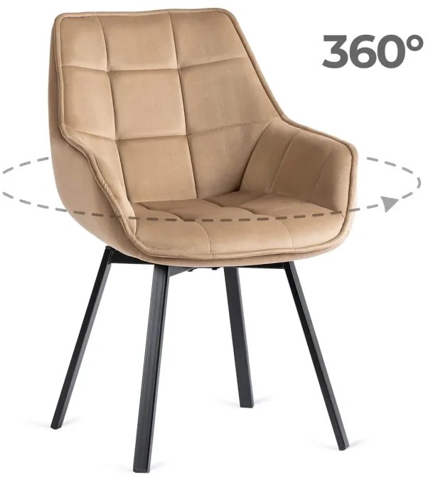 PROXIMA.store - Otočné jedálenské kreslo LUNA FARBA: béžová, FARBA NÔH: čierna