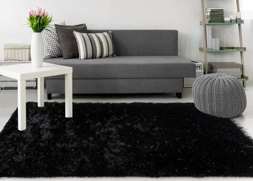 Koberce Breno Kusový koberec TWIST 600/black, čierna,80 x 150 cm