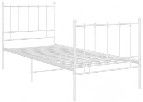 vidaXL Posteľný rám biely kov 100x200 cm-
