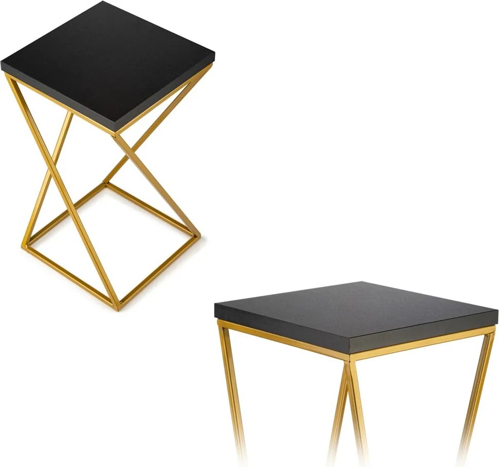 STOJAN NA KVETINÁČ LOFT7 40X24X24 CM ZLATÁ/ČIERNA