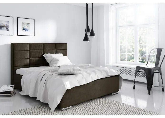 Elegantná manželská posteľ Caffara 160x200, hnedá
