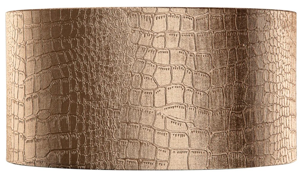 Zamatový tienidlo na lampu s dizajnom krokodíla a zlatým vnútorným povrchom 50/50/25