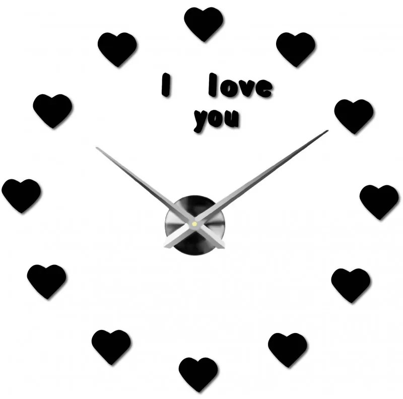 Moderné nalepovacie nástenné hodiny | 3D hodiny 12P014-Wanduhr HEU-