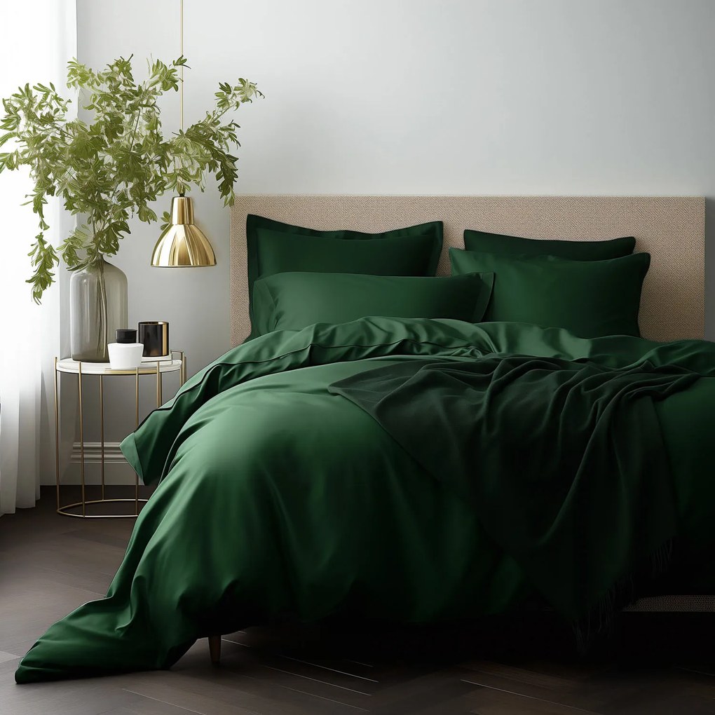 SATÉNOVÁ OBLIEČKA NA VANKÚŠ 40X40CM TMAVOZELENÁ
