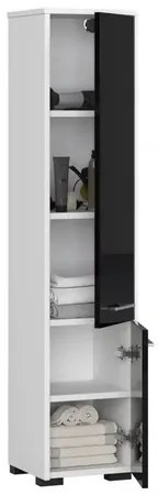 Kúpeľňová skrinka FIN 2D - biela / čierna lesk