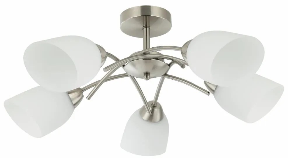 Prisadený luster DONNA 5xE27/60W/230V nikel