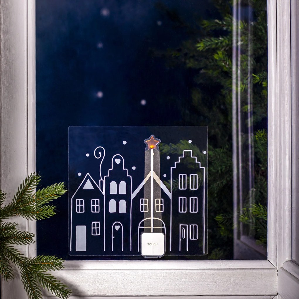 STAR TRADING Svietiaca vianočná dekorácia na okno. LED Windo