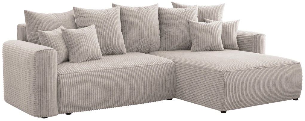 Rohová sedačka Baria (P) (svetlohnedá). Akcia -20%. Vlastná spoľahlivá doprava až k Vám domov. 1133082