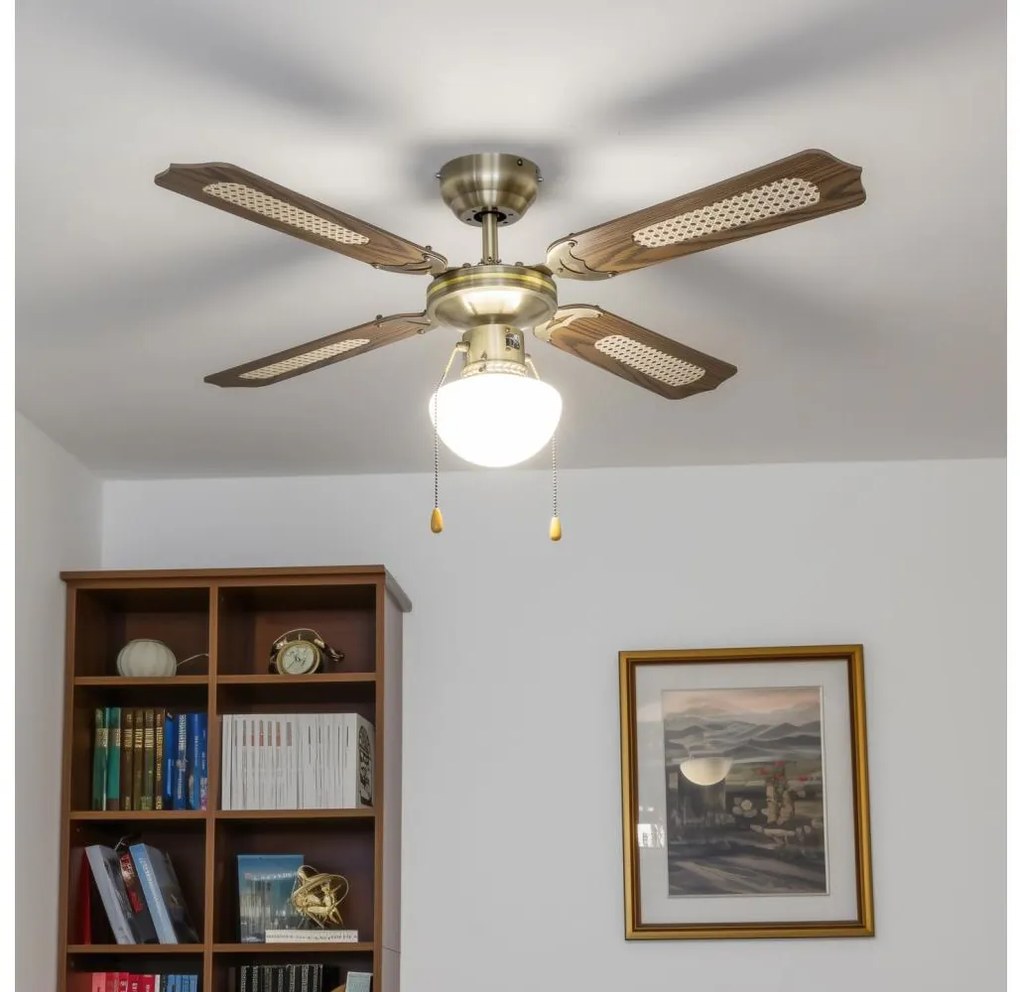 ZEVENTI - Stropný ventilátor NAVAGIO 1xE27/60W/230V hnedá ZV0012