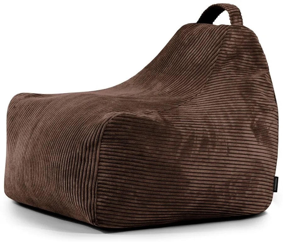 Tmavohnedý menčestrový detský sedací vak Game Amuse – SLOWDOWN