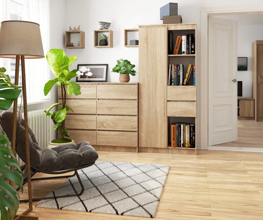 Kancelářská knihovna Rexa dub sonoma