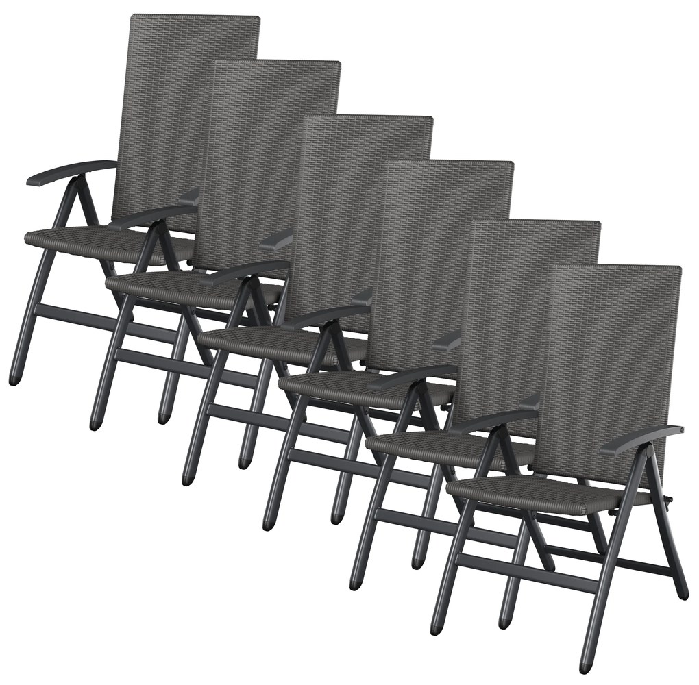 Livarno home Skladacie kreslo Valencia, sivé, 6 kusov  (800008979)