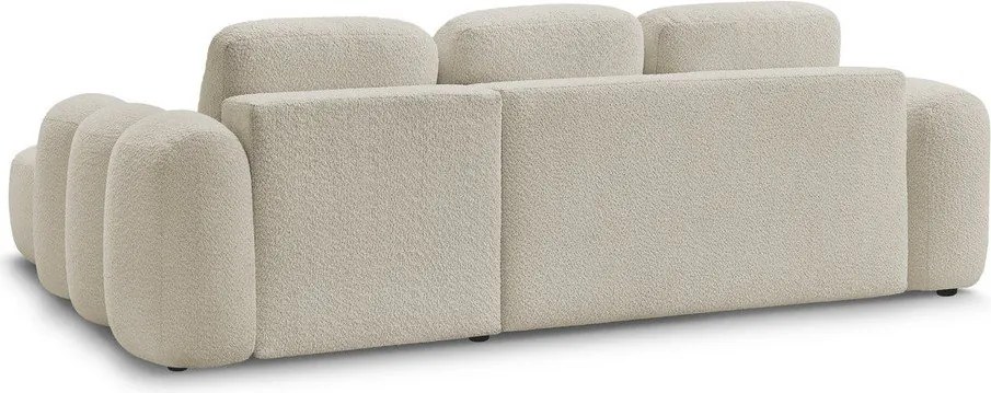 Béžová rozkladacia/s úložným priestorom rohová pohovka z textílie buklé (pravý roh/s leňoškou) Montaigne – Bobochic Paris