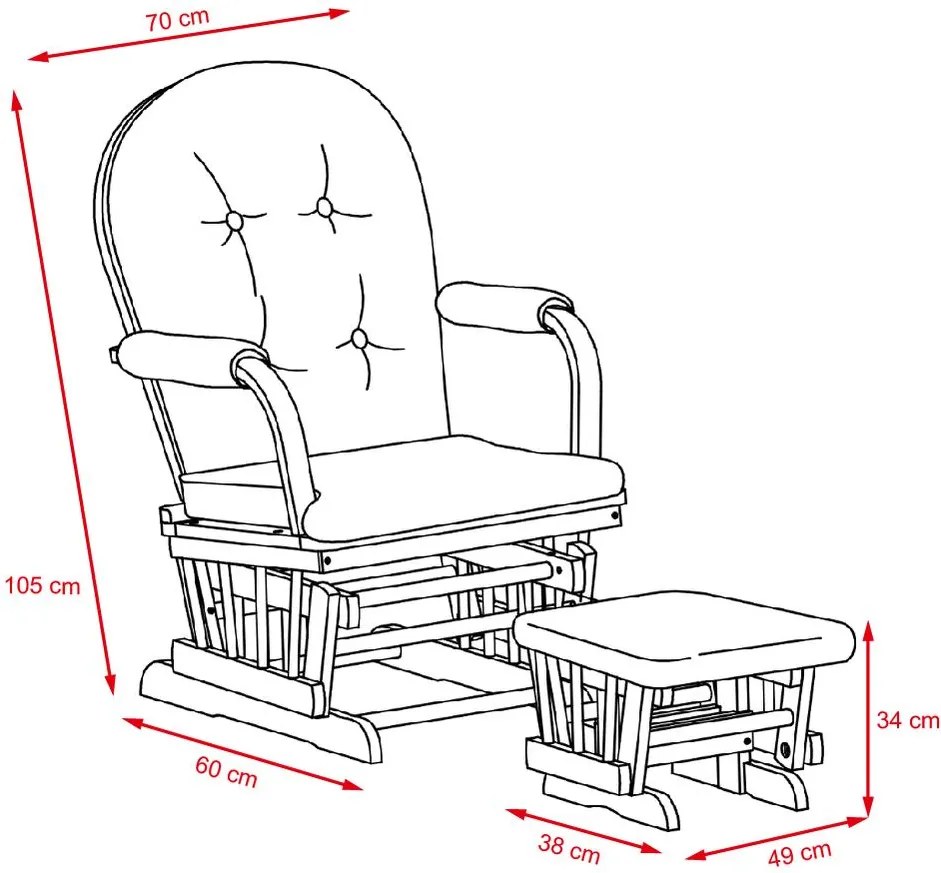 Komfortné relaxačné kreslo s taburetom Catini TREVISO sv.drevo