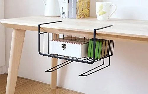 Zeller Present Prídavný závesný kôš pod policu s 2 háčikmi na kuchynské utierky, čierny UNDER