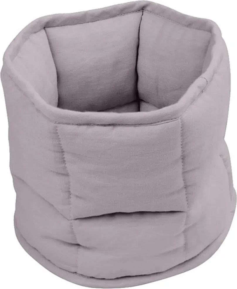 Ľanový prešívaný košík tmavo šedá o 20 cm